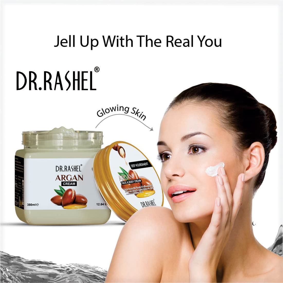DR.RASHEL Argan Cream For Men & Women With Goodness of Argan oil & Vitamin E (380 Ml) | Hydrating & Moisturizing Facial Cream |soothing & Cleansing Facial Cream For All Skin Types