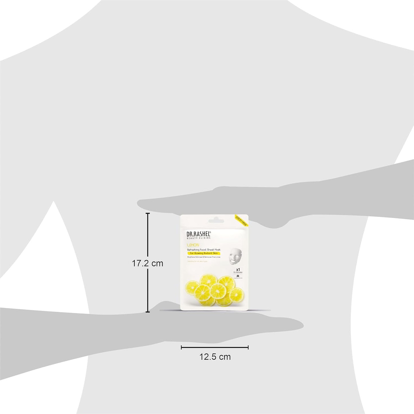 DR.RASHEL Lemon Face Sheet Mask With Serum For Women and Men | All Skin Types | Soft and Healthy Skin | Deep Cleansing & Oil Control | Repairing & Nourishment | Soothing And Hydrating | Paraben Free | Pack Of 2 | 20 Grams Each