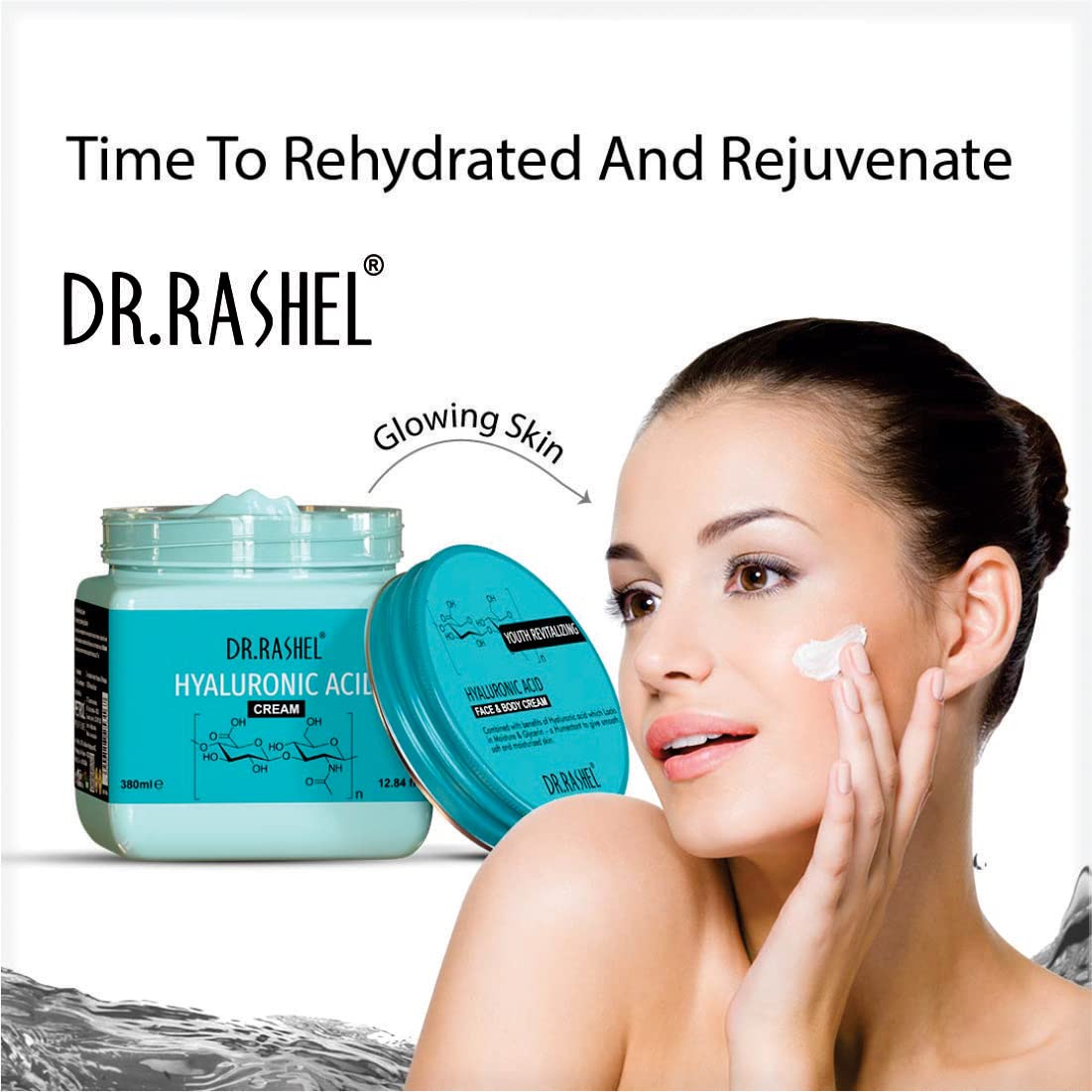 DR.RASHEL Hyaluronic Face Cream For Women and Men (380 Ml) | All Skin Types |Soft and Healthy Skin | Repairing & Nourishment | Deep Hydration & Moisturization | 100% Vegan | Paraben Free