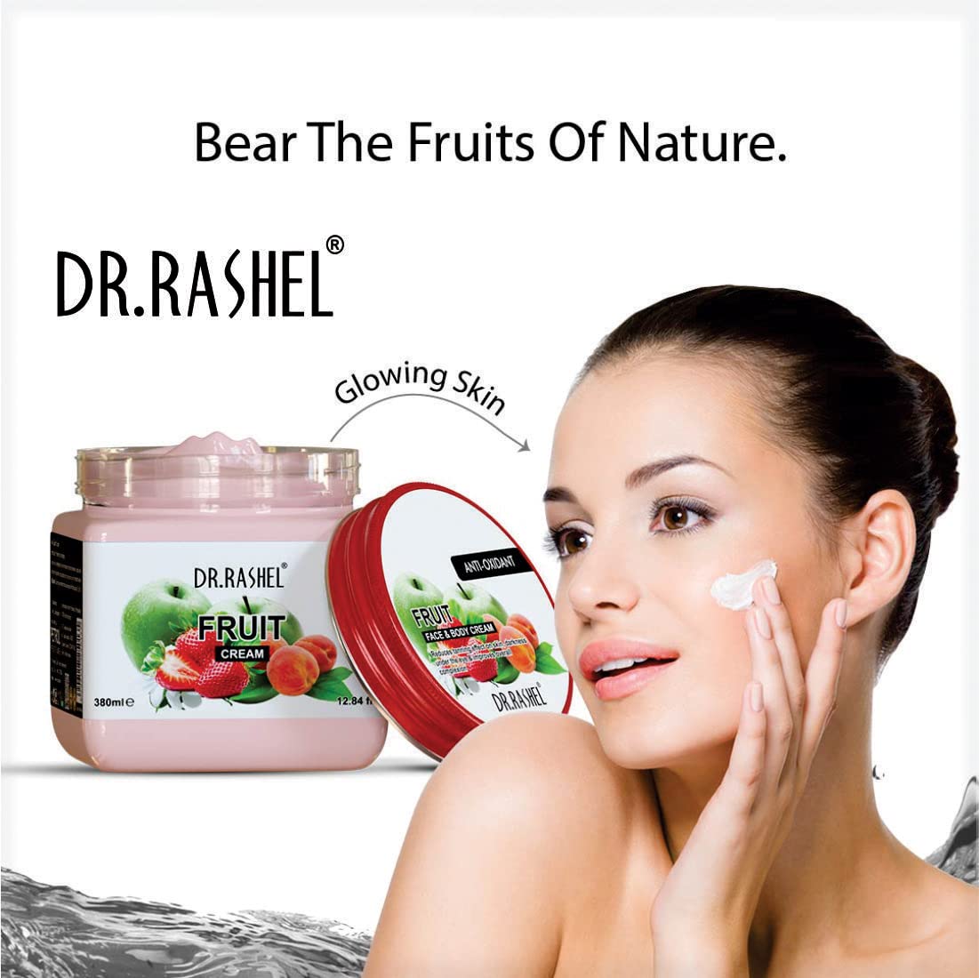 DR.RASHEL Fruit Face And Body Cream For Women and Men (380 Ml) | All Skin Types |Soft and Healthy Skin | Repairing & Nourishment | Deep Hydration & Moisturization | 100% Vegan | Paraben Free