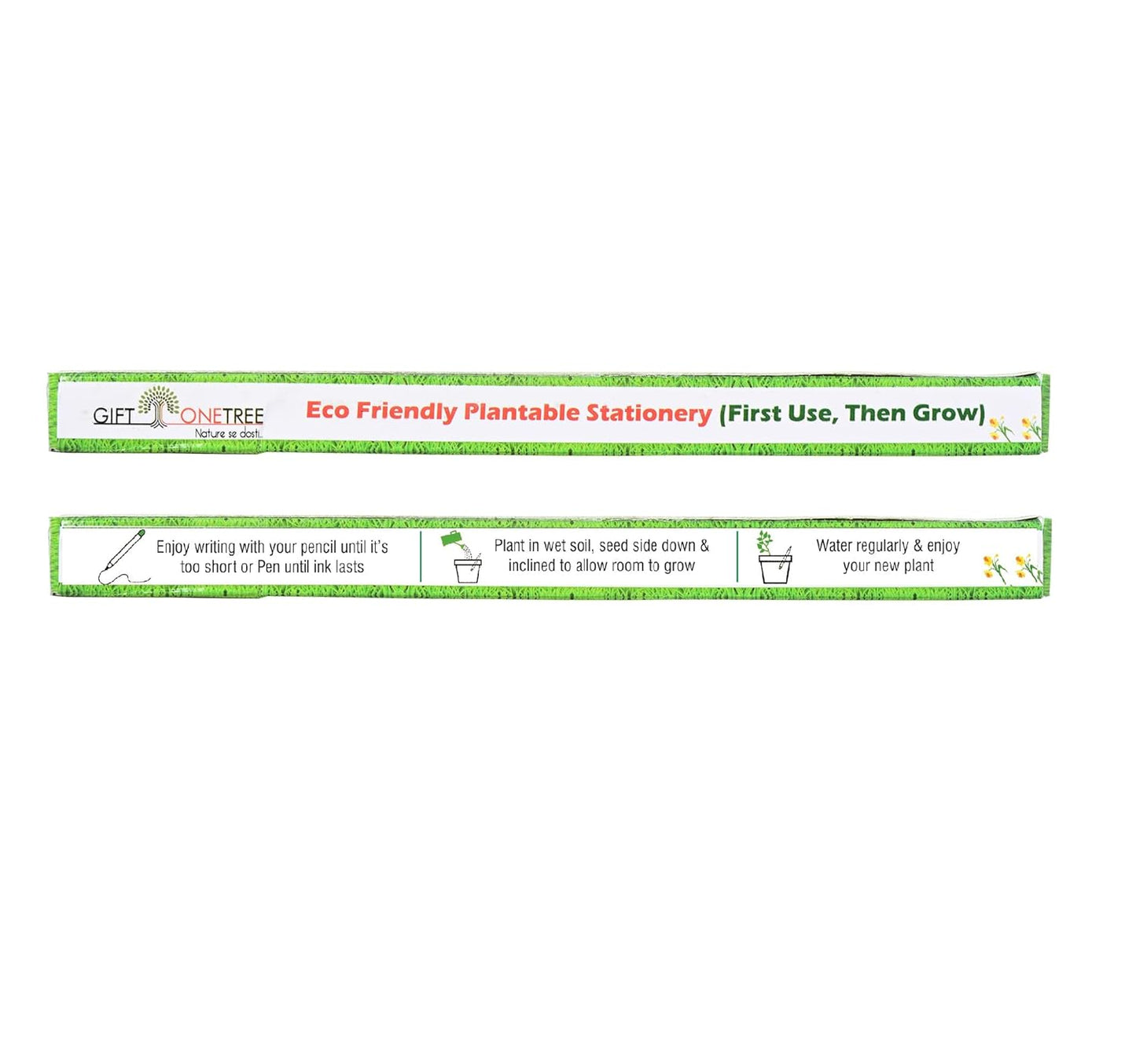GIFTONETREE Eco Friendly Plantable Seed Pencils | Pencils in Box | Best for Distributing in School on Birthday | Return Gift (2 Pencils in Box, 15, count)