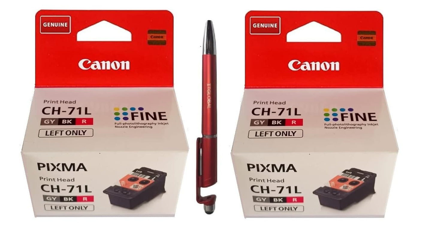 Canon Printer Head CH 71L (Set of 2) for G570 / G670 Ink Tank Printers with 3in1 Multi-Function Mobile Phone Stand, Stylus Pen, Anti-Metal Texture Rotating Ballpoint Pen