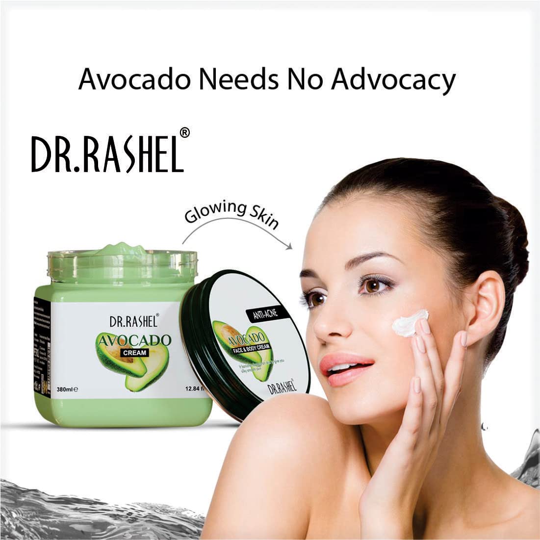 DR.RASHEL Avocado Face Cream For Women and Men (380 Ml) | All Skin Types |Soft and Healthy Skin | Repairing & Nourishment | Deep Hydration & Moisturization | 100% Vegan | Paraben Free