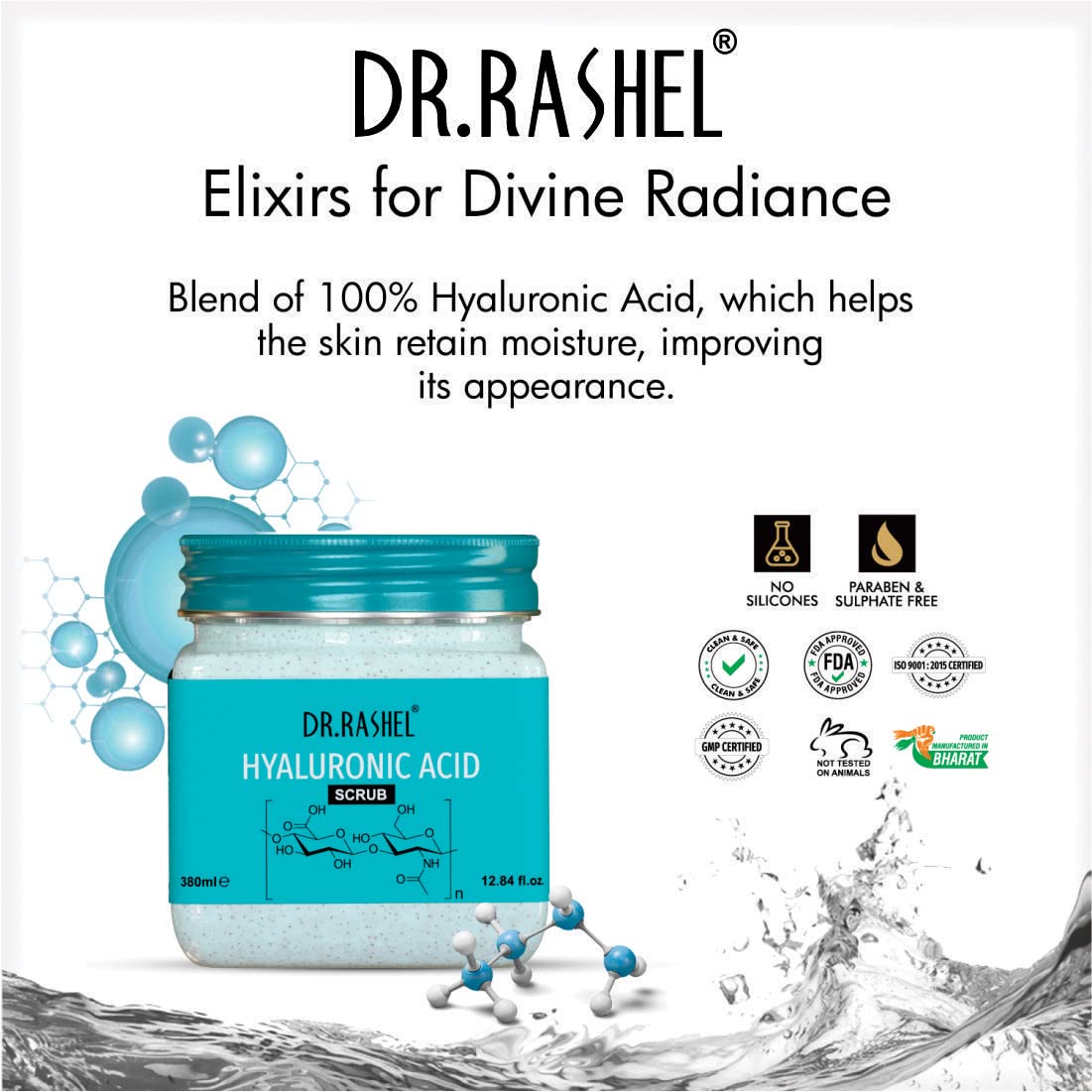 Dr.Rashel HYALURONIC SCRUB For Youth Revitalizing, Nourishing, Hydrating & Elasticity (380 ml)