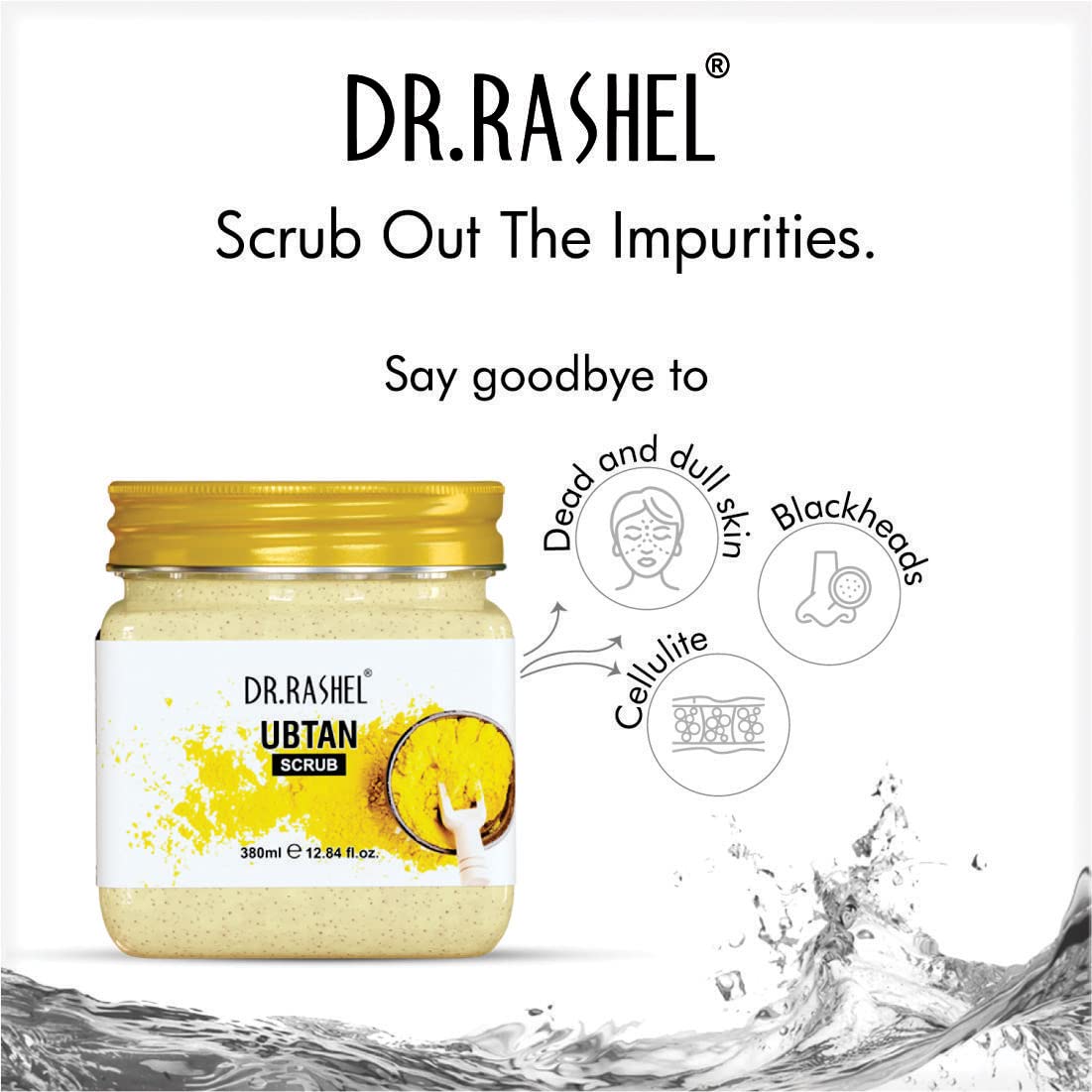 DR.RASHEL Ubtan Scrub For Face & Body (380 Ml) |Haldi for Glowing Skin | Cleanser Scrub For Deep Exfoliation | Dead Skin Remover Scrub | Blackhead Remover Scrub | Skin Brightening Lightening