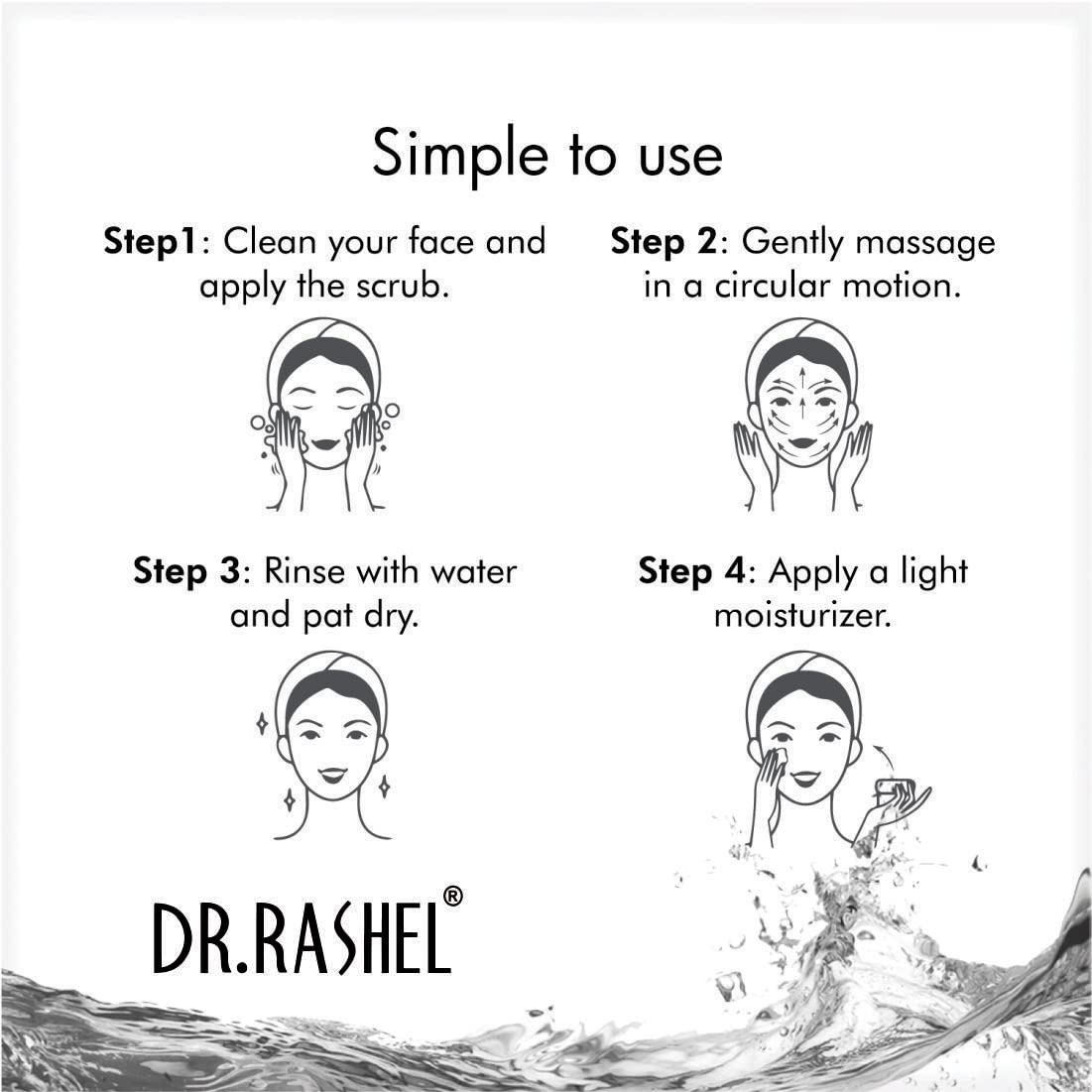 DR.RASHEL De-Tan Scrub For Face & Body (380 Ml) | Revitalizing Tan Removal Scrub | Cleanser Scrub For Deep Exfoliation | Dead Skin Remover Scrub | Blackhead Remover Scrub | Skin Brightening Lightening