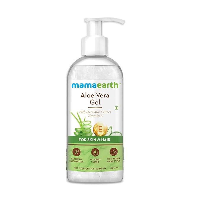 Mamaearth Aloe Vera Gel - 300ml | For Face, with Pure Aloe Vera & Vitamin E for Skin and Hair | All Skin Type