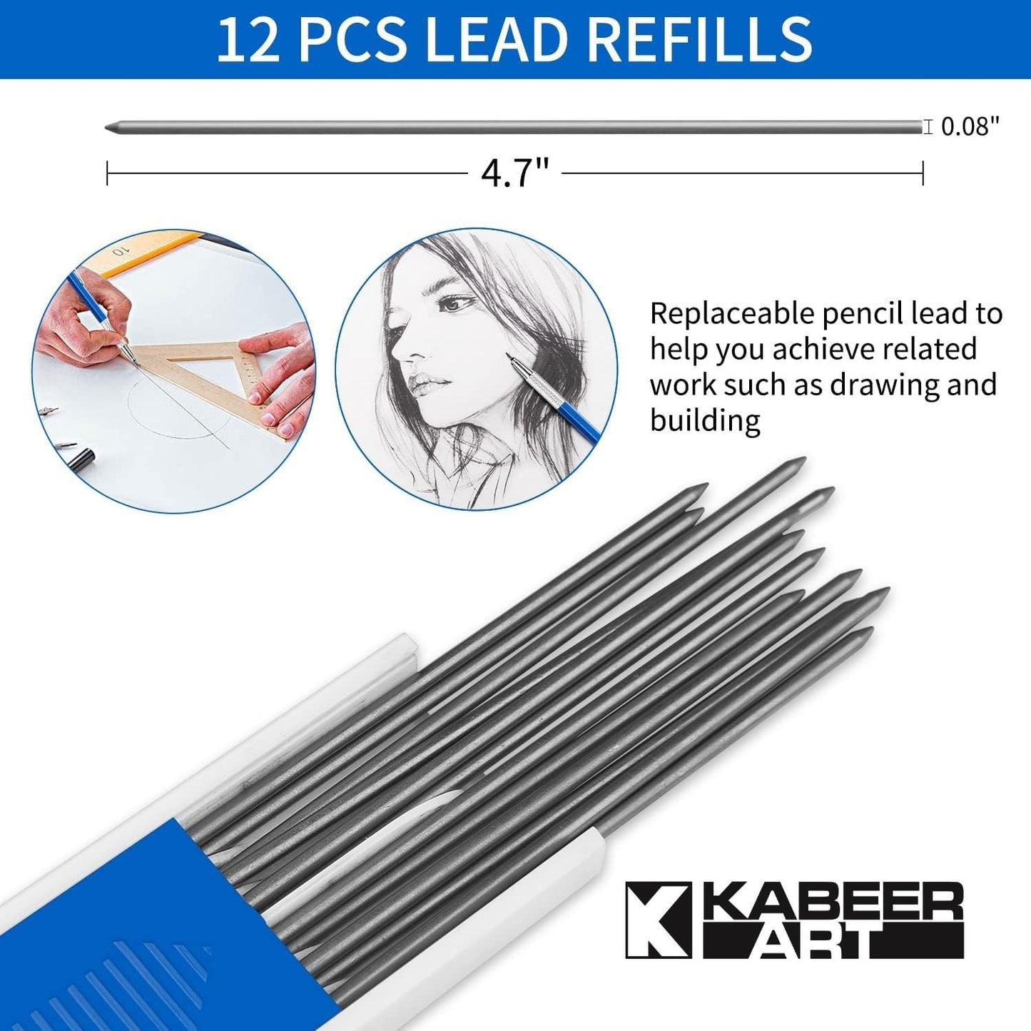 KABEER ART 2.0Mm Mechanical Pencil With Leads|Black