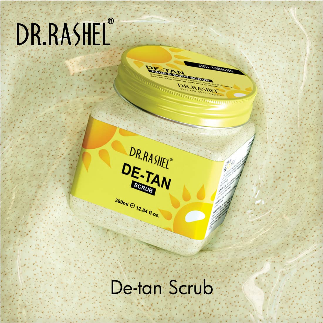 DR.RASHEL De-Tan Scrub For Face & Body (380 Ml) | Revitalizing Tan Removal Scrub | Cleanser Scrub For Deep Exfoliation | Dead Skin Remover Scrub | Blackhead Remover Scrub | Skin Brightening Lightening