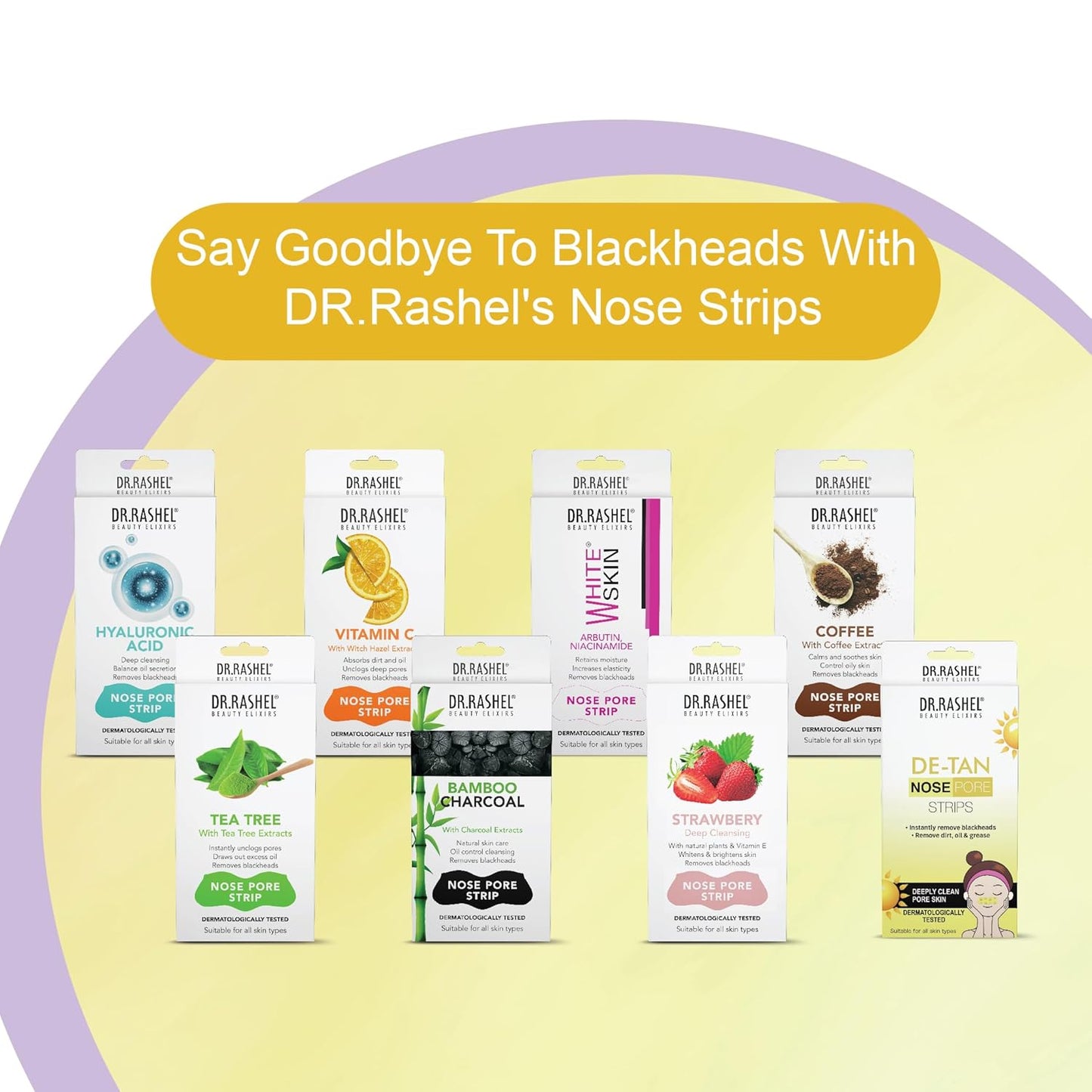 DR.Rashel Nose Pore Strips For Pore Cleansing | Deep Cleansing Nose Strips For Instant And Painless Blackheads Removal | Deep Purifying Blackhead Remover Strips for Nose | 10 PCS (De-Tan)