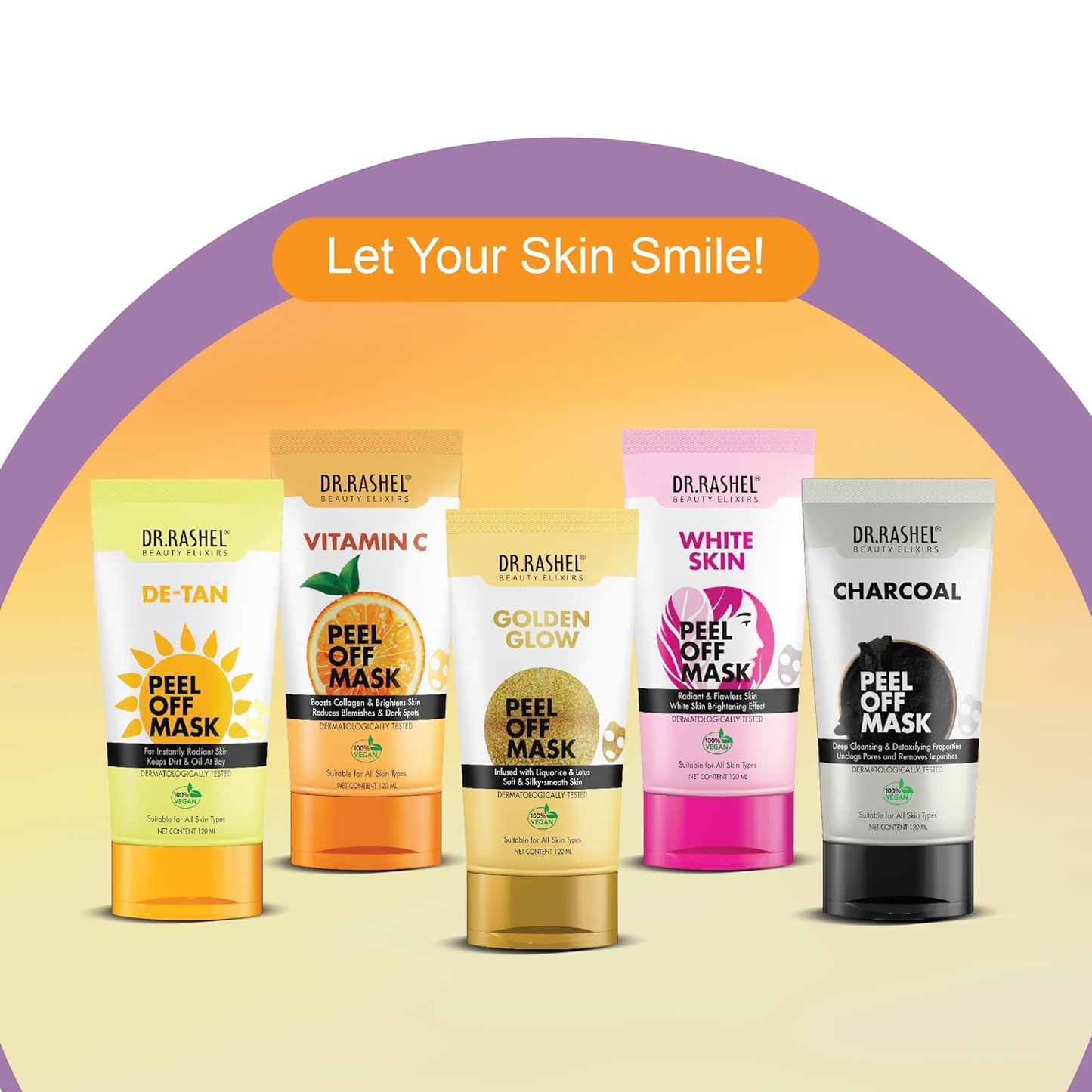 DR.RASHEL Vitamin C Peel Off Mask For Men & Women (120ml) | Fights Pollution & Dirt | Removes Impurities & Acne | Deeply Detoxifies Skin | Pack of 1