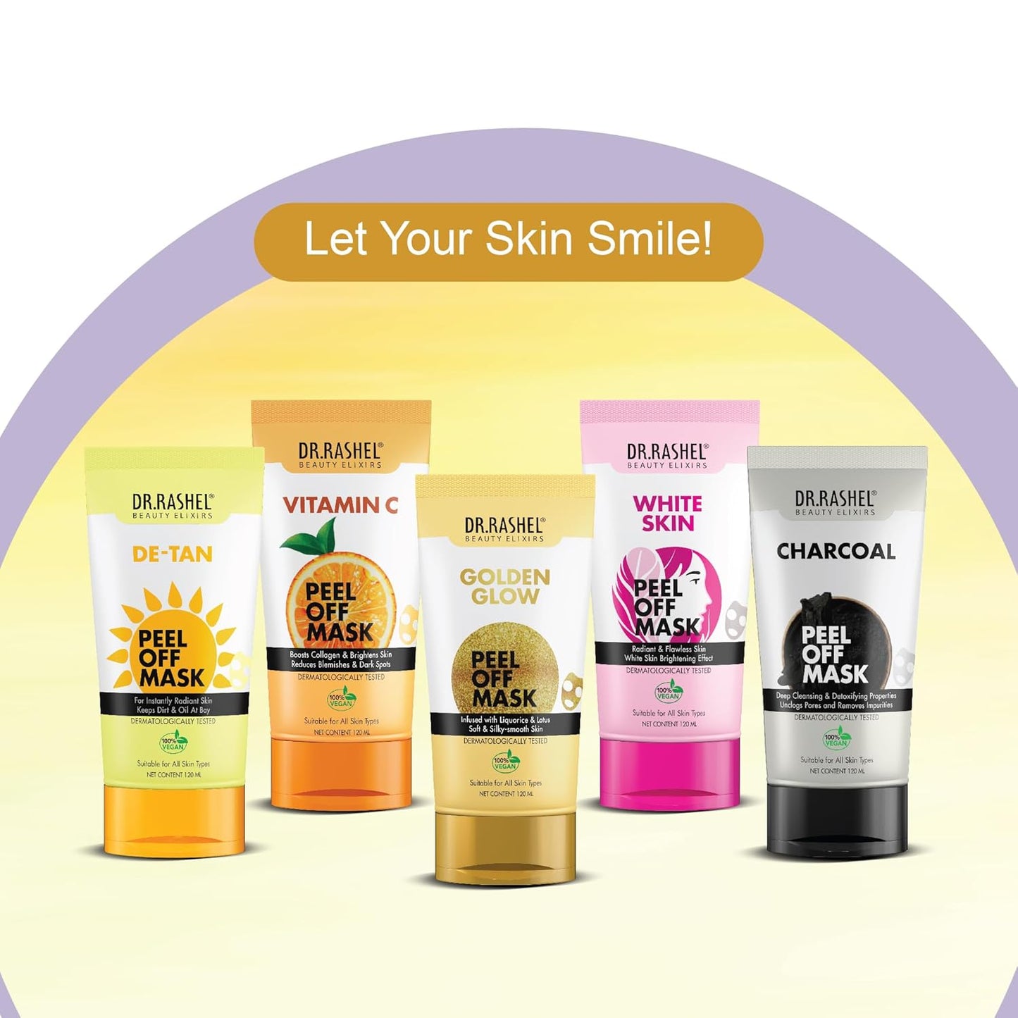 DR.RASHEL Golden Glow Peel Off Mask For Men & Women (120ml) | Fights Pollution & Dirt | Removes Impurities & Acne | Deeply Detoxifies Skin | Pack of 1