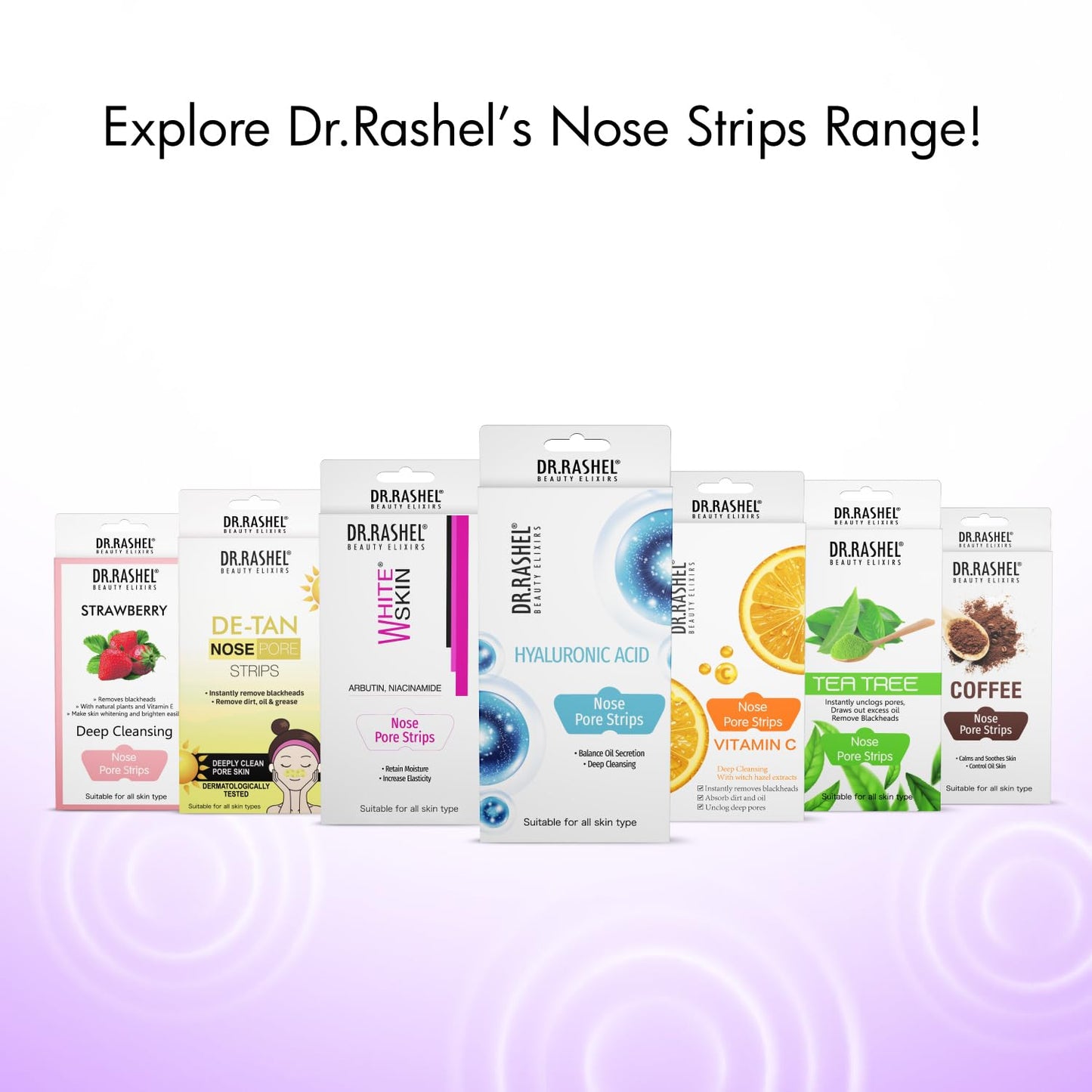 DR.Rashel Nose Pore Strips For Pore Cleansing | Deep Cleansing Nose Strips For Instant And Painless Blackheads Removal | Deep Purifying Blackhead Remover Strips for Nose | 10 PCS (Bamboo Charcoal)
