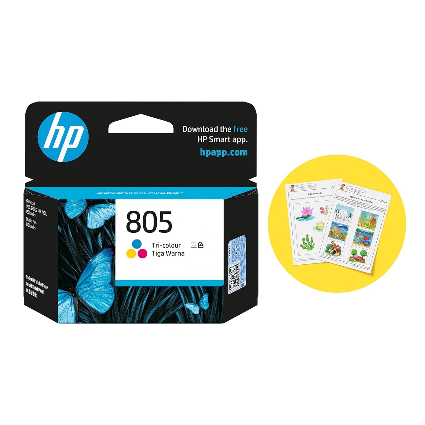 HP 805 Tri-color Original Ink Cartridge