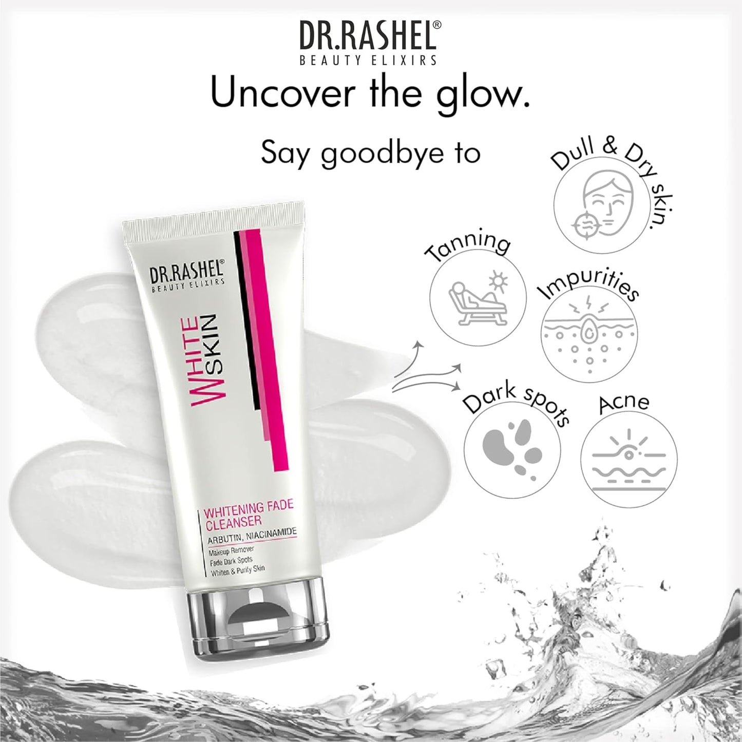 DR.RASHEL WHITE SKIN FACIAL CLEANSER CONTAINS ARBUTIN, NIACINAMIDE SULPHATE FREE (80 ml)