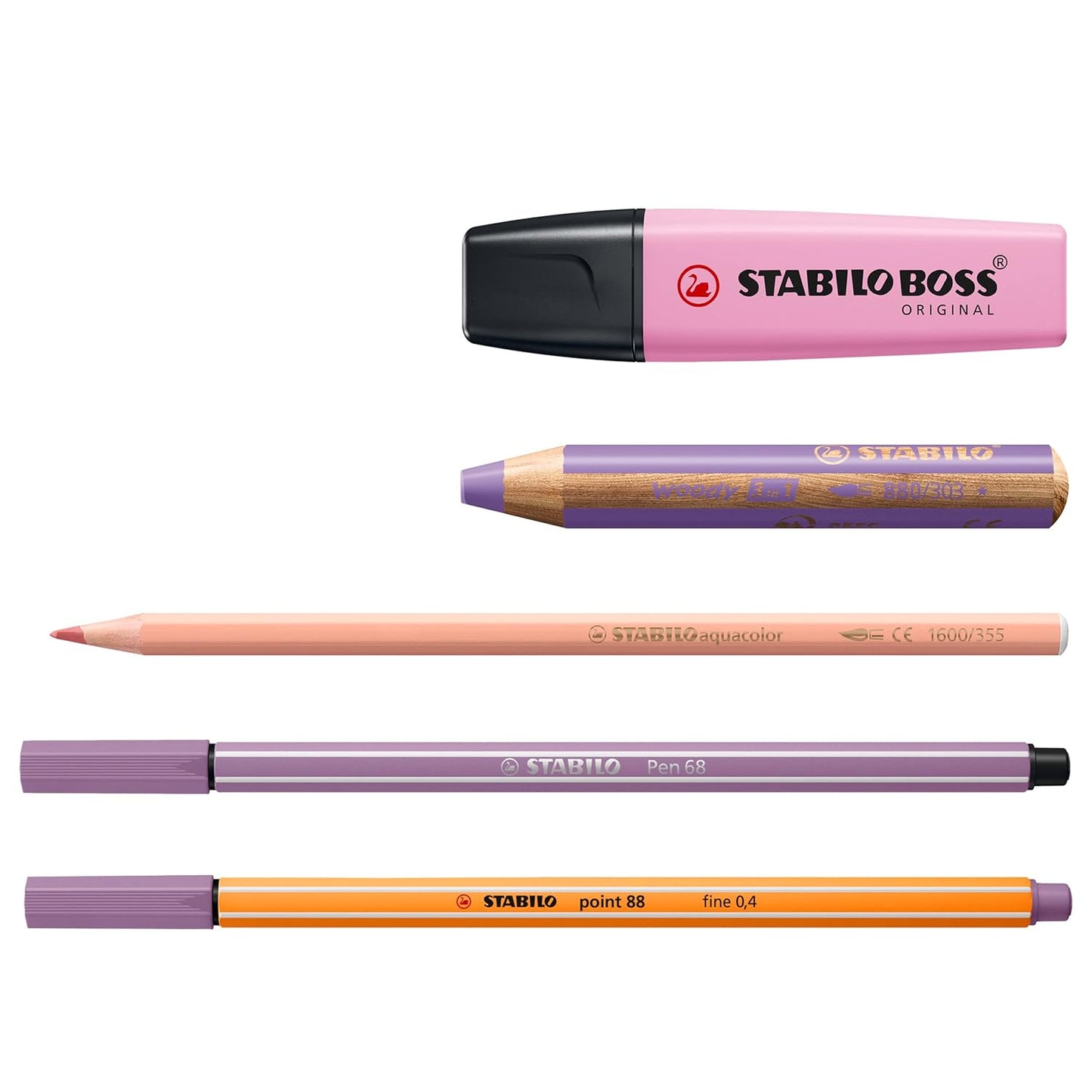 STABILO Art Creative Set Pastel - Pack of 50 - Highlighters, Multi-Talent Pens, Watercolour Colouring Pencils, Fineliner & Premium Felt Tip Pens