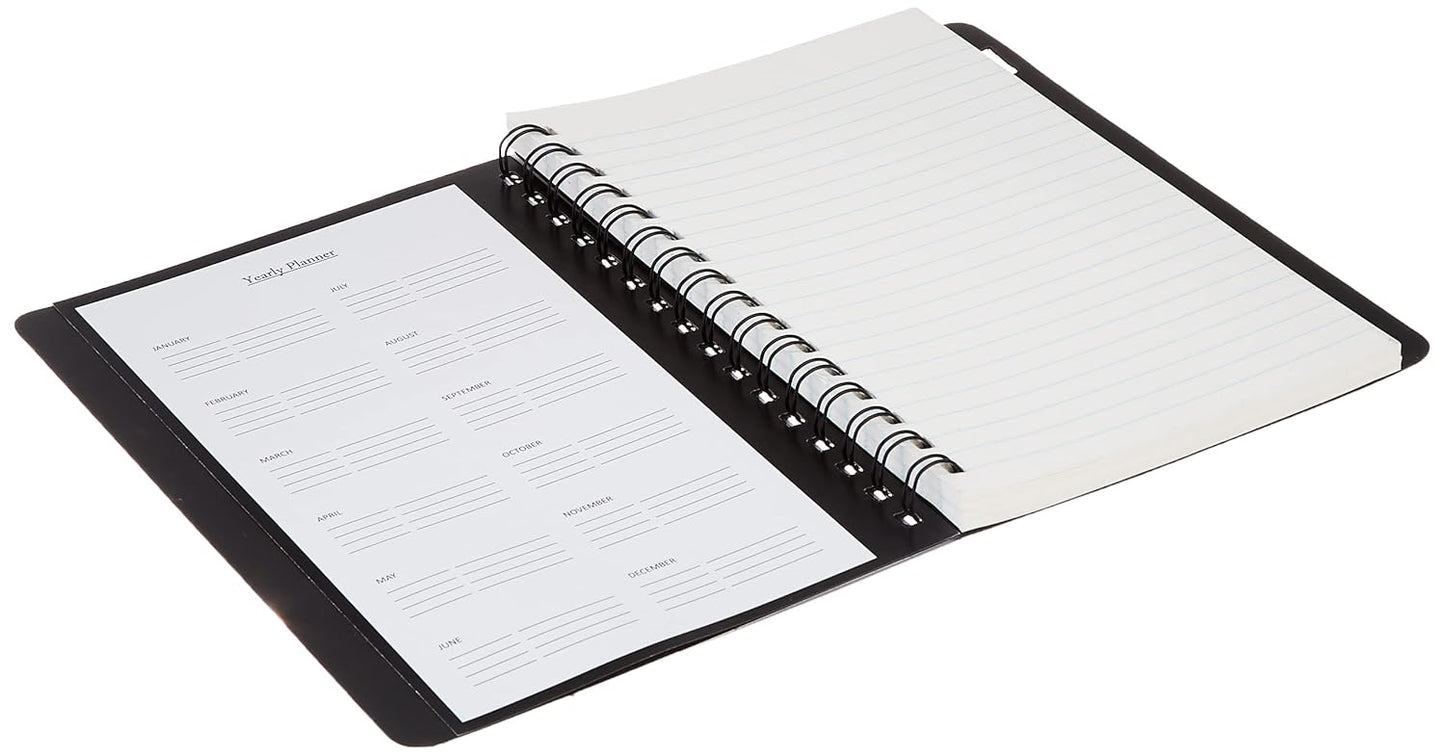 Solimo Wirebound Notebook, A5 Size, 160 Pages, Single Ruled, 70 GSM Paper