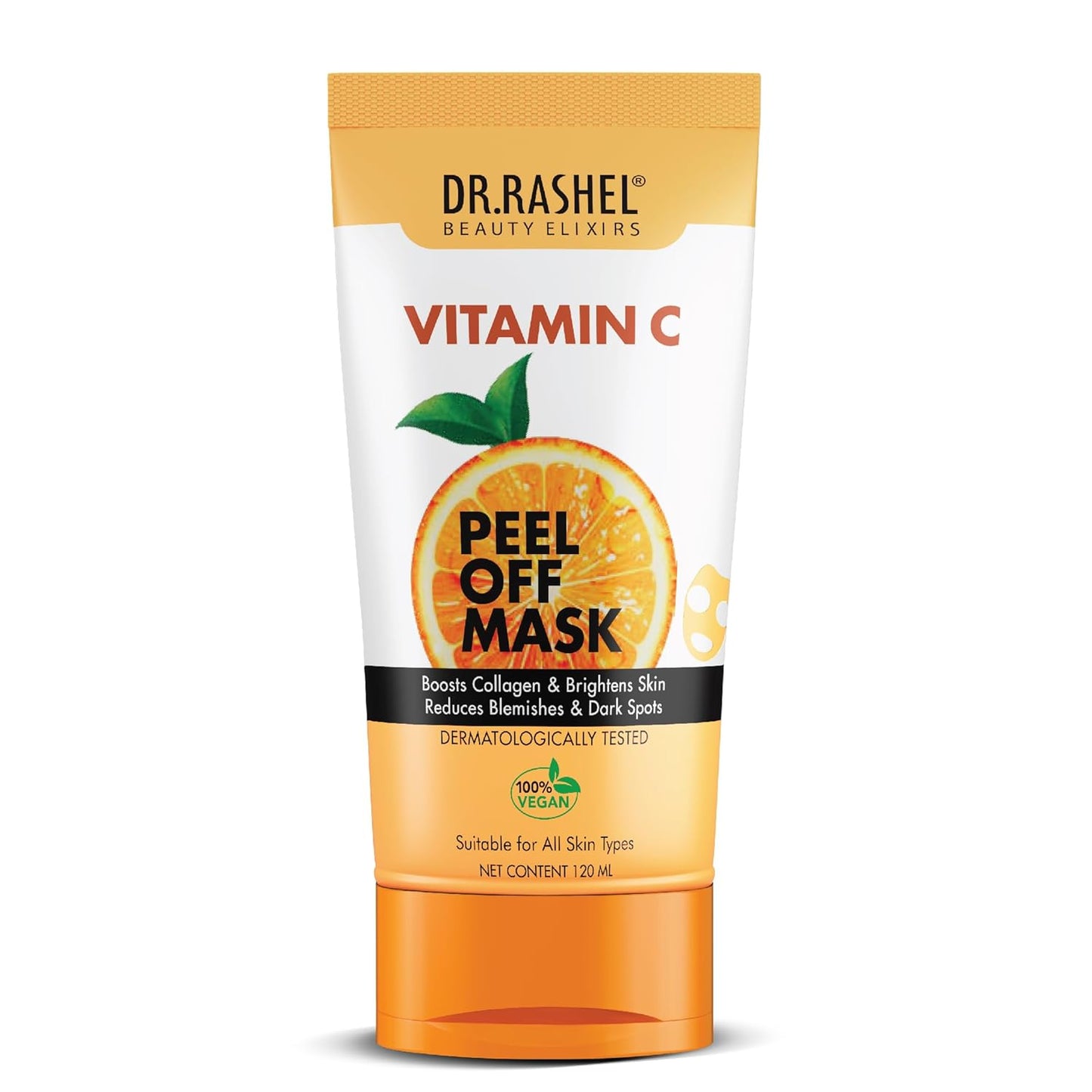 DR.RASHEL Vitamin C Peel Off Mask For Men & Women (120ml) | Fights Pollution & Dirt | Removes Impurities & Acne | Deeply Detoxifies Skin | Pack of 1