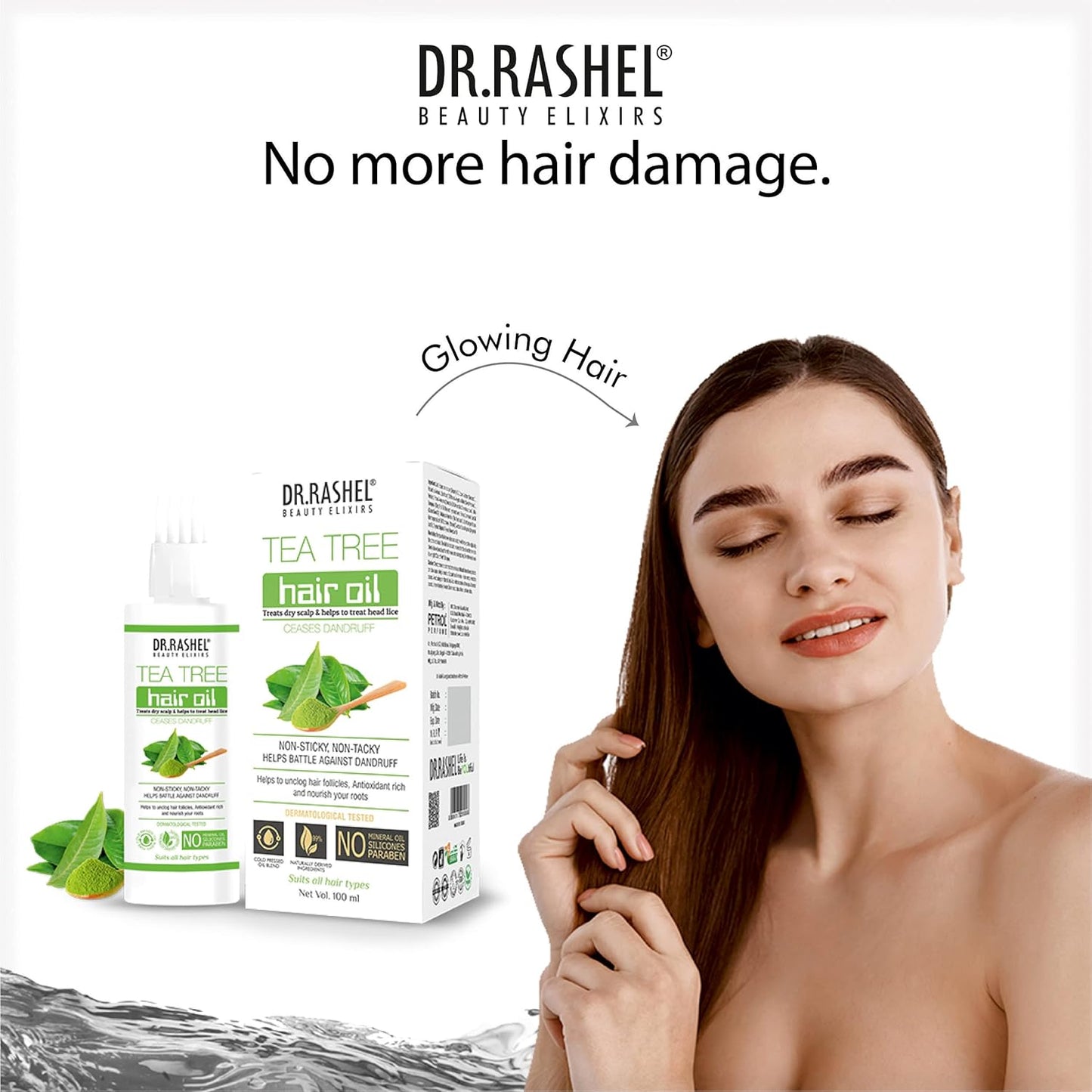 DR.RASHEL Tea Tree Hair oil that treats dry scalp, ceases dandruff & nourish our roots (100 ml)