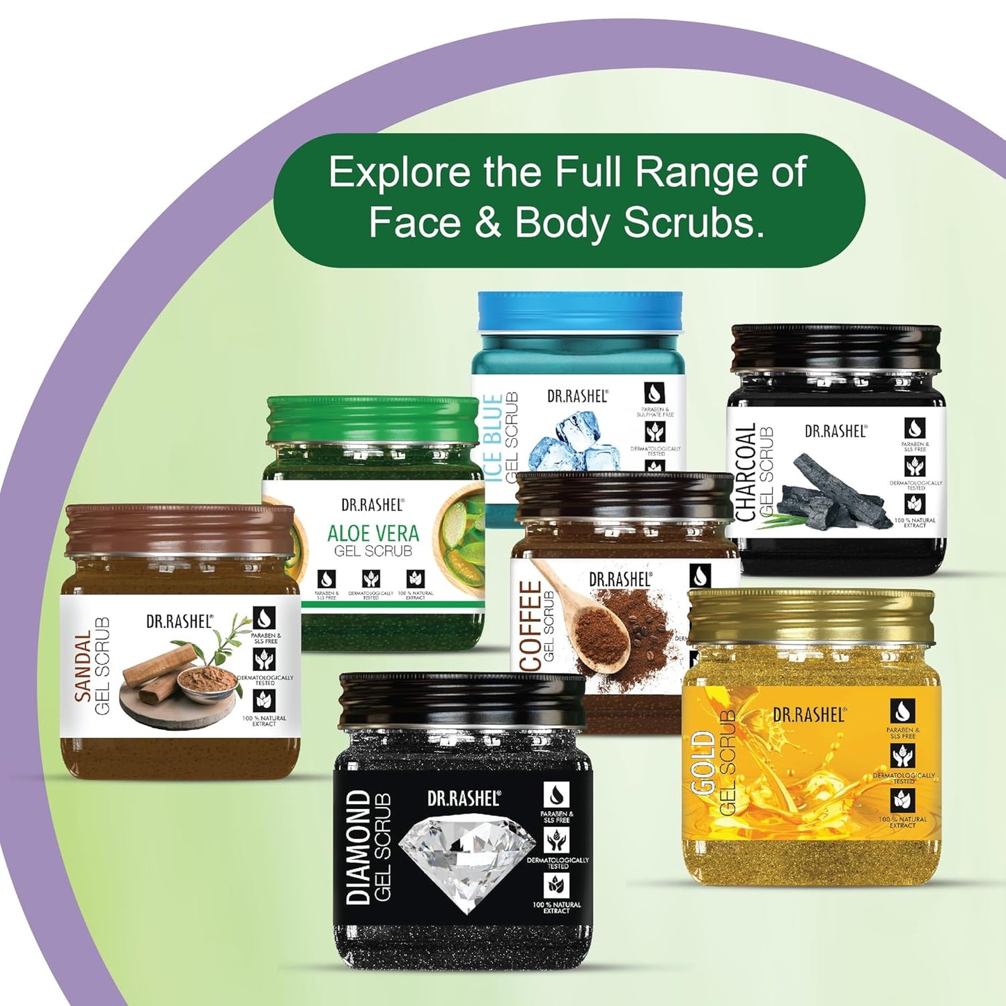 DR.RASHEL Aloe Vera Face & Body Gel Scrub for Men & Women all Skin Type 380ml | Aloevera Gel Scrub for Deep Exfoliation, Dead Skin Remover, Tan Removal & Blackhead Remover