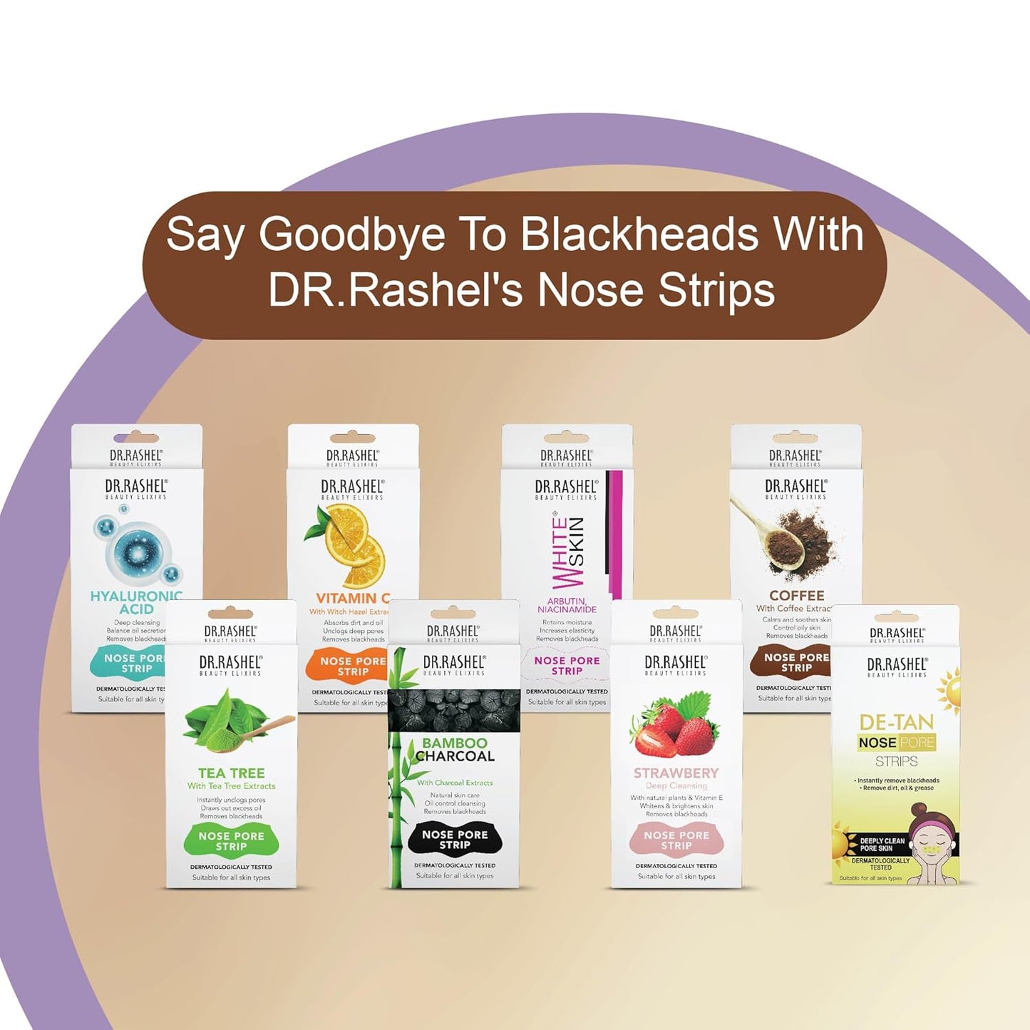 DR.Rashel Nose Pore Strips For Pore Cleansing | Deep Cleansing Nose Strips For Instant And Painless Blackheads Removal | Deep Purifying Blackhead Remover Strips for Nose | 10 PCS (Coffee)