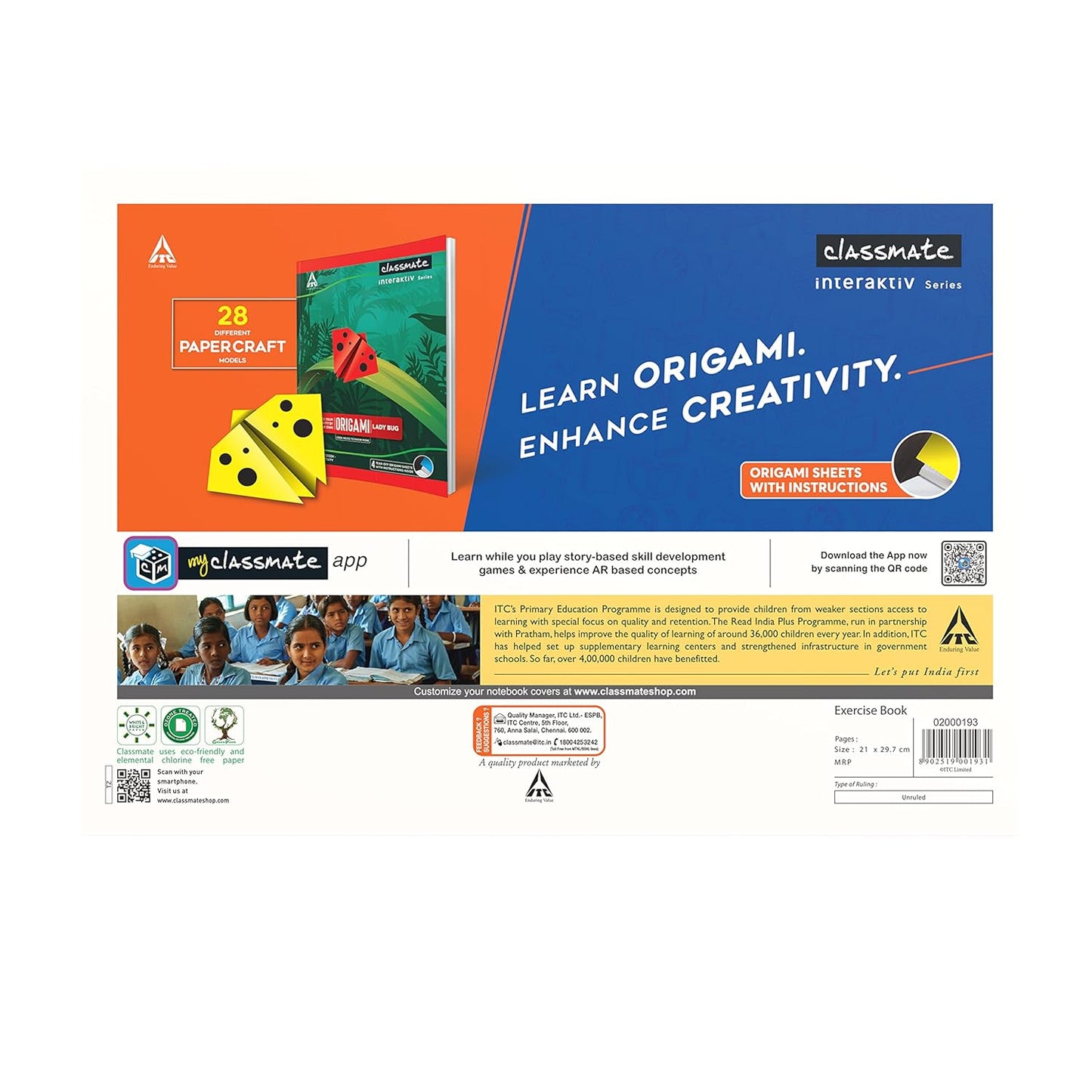 Classmate Drawing Book - Unruled, 36 Pages, 210 mm x 297 mm - Pack of 4