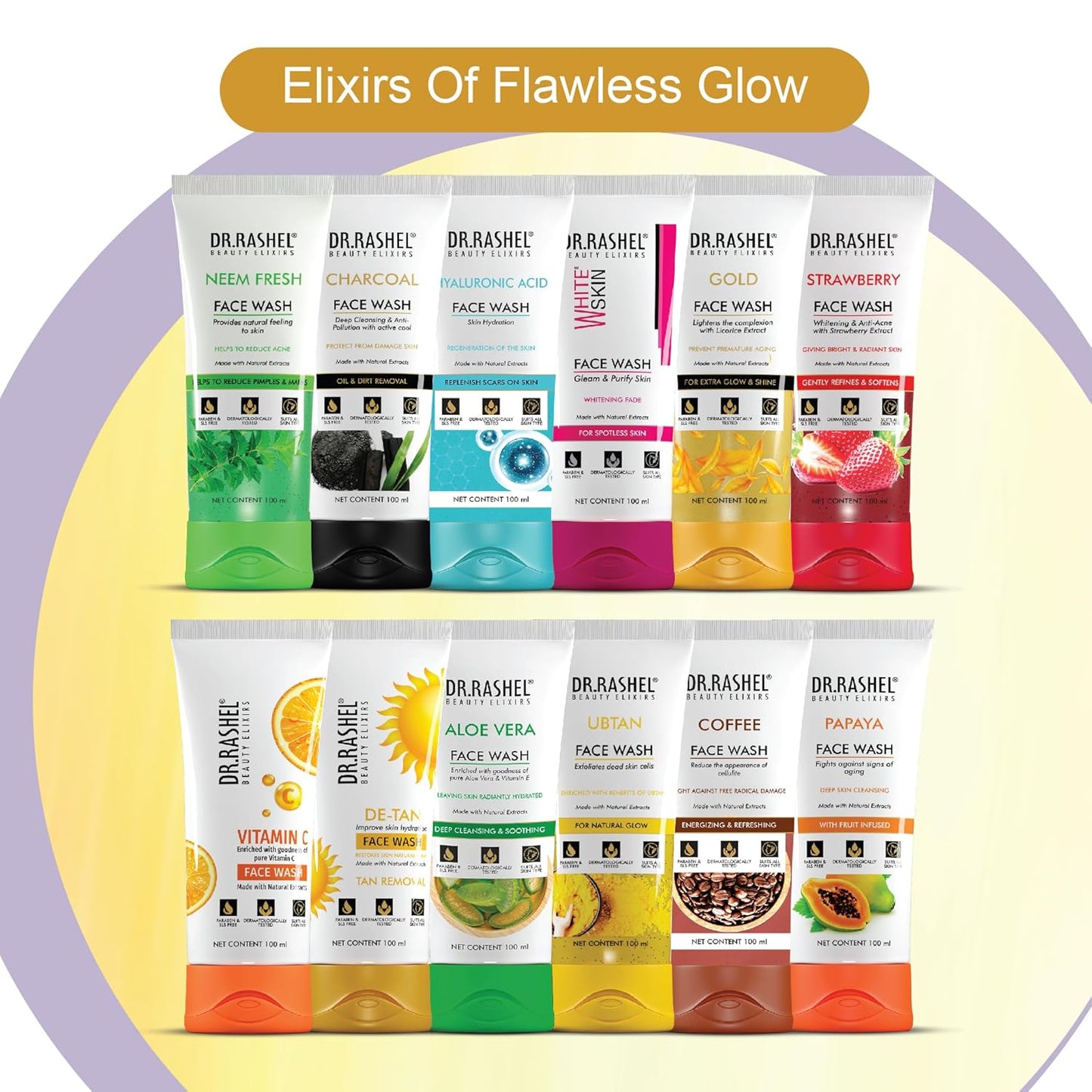 DR.RASHEL Gold Face Wash Lighten the Complexion with Licorice Extract with No Parabens, SLS, Silicones & Colour (100 ml)