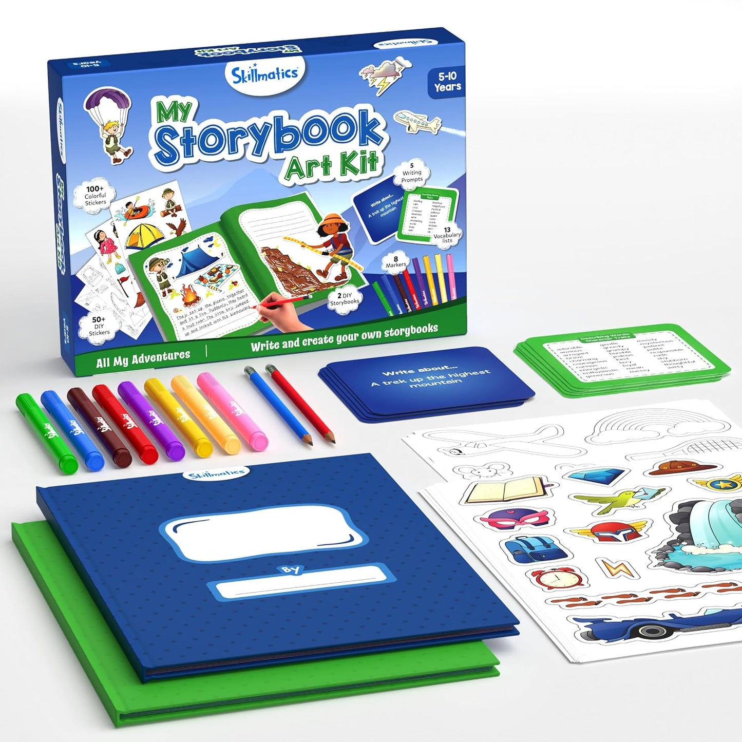 Skillmatics Storybook Adventure Art Kit - Write & Create Storybooks, Creative Activity, DIY Kit, 150+ Stickers, Gifts for Kids Ages 5, 6, 7, 8, 9, 10 - Multicolor