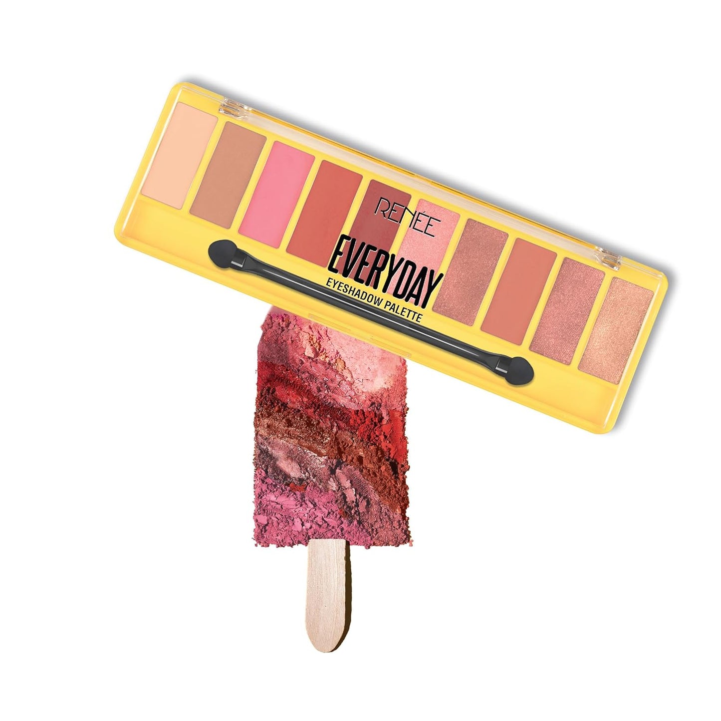 RENEE Everyday Eyeshadow - Rose, Long Lasting & Non-Creasing, Easy-To-Blend, Highly Pigmented with Satiny Texture, Enriched with Vitamin C & Hyaluronic Acid & SPF 30, Skincare Infused Makeup, 10 Gm