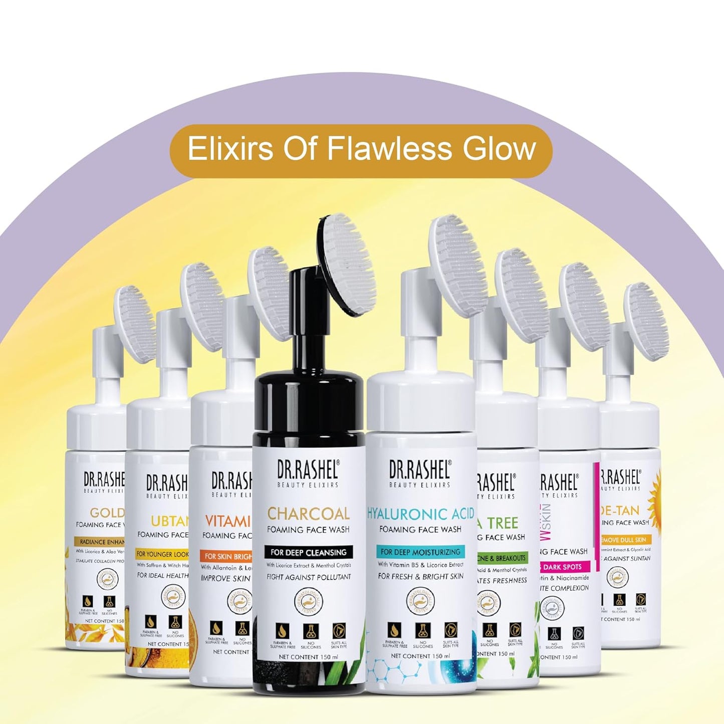 Dr.Rashel Gold Foaming Face Wash For Radiance Enhancer With Licorice & Aloe Vera Extract For Stimulate Collagen Production (150 ml)