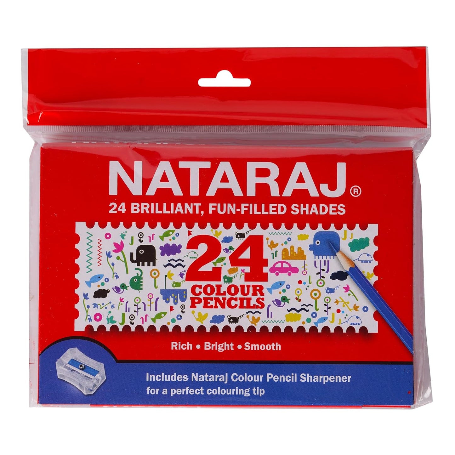 Nataraj Full Size Colour Pencils-24 Shades|Multicolor