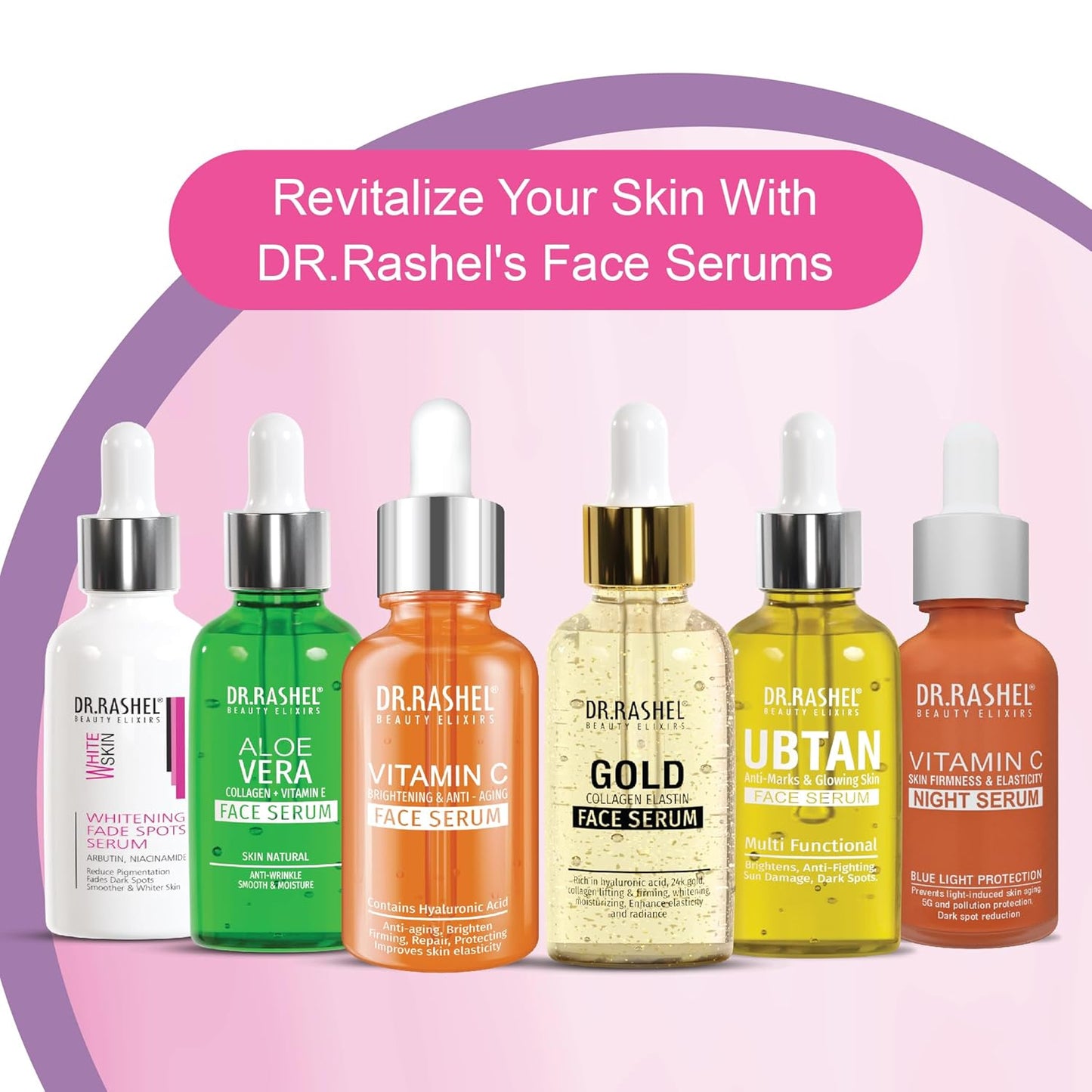 DR.RASHEL WHITE SKIN Whitening Fade Spots Serum with Arbutin, Niacinamide which Reduce Pigmentation, Fades Dark Spots, Smoother & Whiter Skin - 30ml