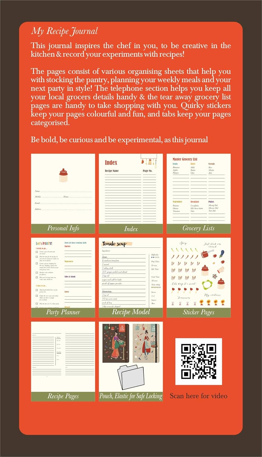 MatrikaS Recipe Journal - A5 - A (MatrikaS Recipe Journal Inspires The Chef in You, to be Creative in The Kitchen & Record Your Experiments with recipies!)