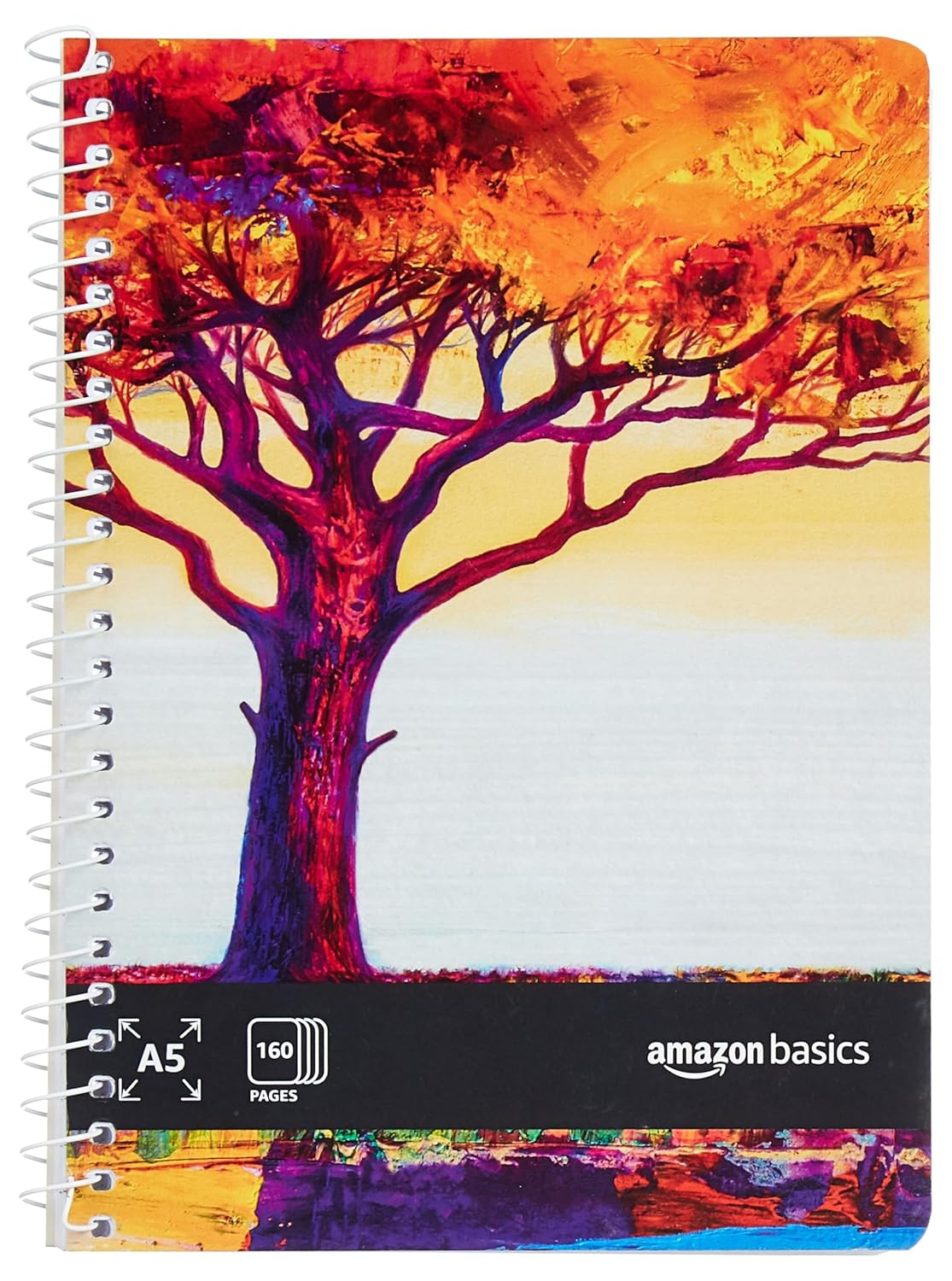 Metal Spiral Notebooks A5 Size 160 Sheet | High Bright Paper | Blank Pages | Thick Black Covers | Pack of 3 (Assorted Colours)