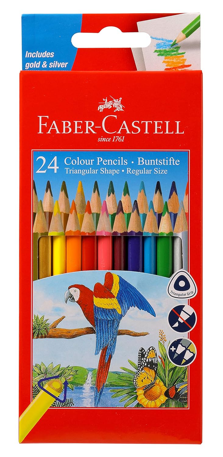 Faber-Castell Triangular Colour Pencils - Pack of 1 (Assorted)