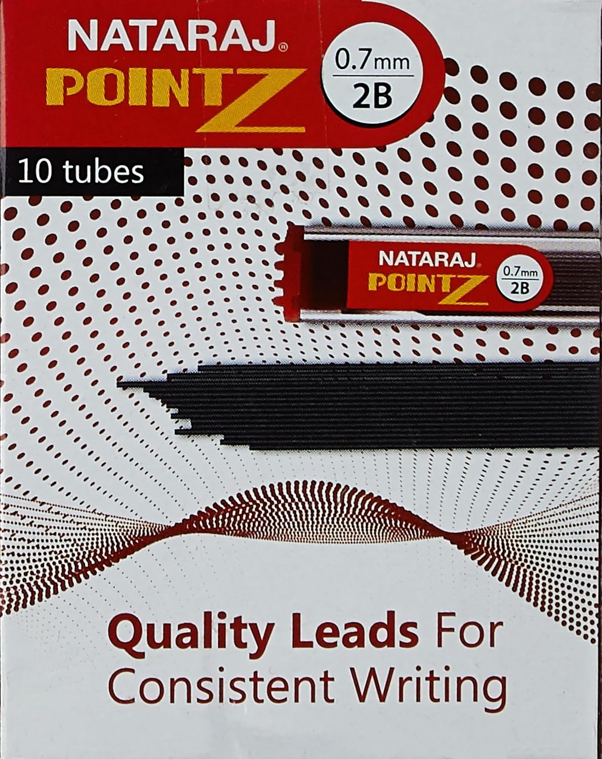 NATARAJ Lead Pointz 0.7mm 2BH Refill for Mechanical Pencils, Smooth Dark Lead, Break Resistant, Comfortable Grip for Writing, Everyday Writing Activities (Pack of 10)