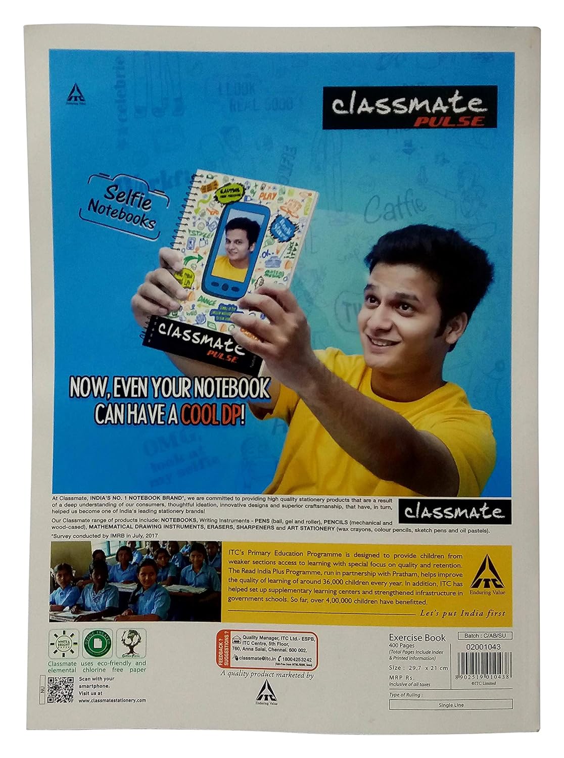 Classmate Exercise Note Book - Single Line (400 Pages)