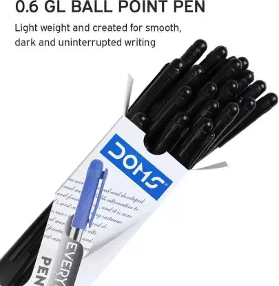 DOMS EveryDay Ball Pen Black Pack of 60 Pens Ball Pen (Pack of 60, Ink Color - Black)