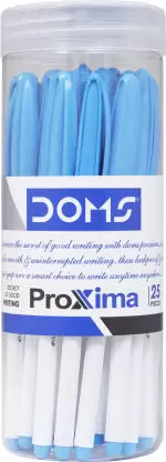DOMS Proxima Ball Pen (Pack of 25, Ink Color - Blue)