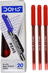 DOMS Use and Throw Ball PENS Ball Pen  (Pack of 4, Ink Color - Red)