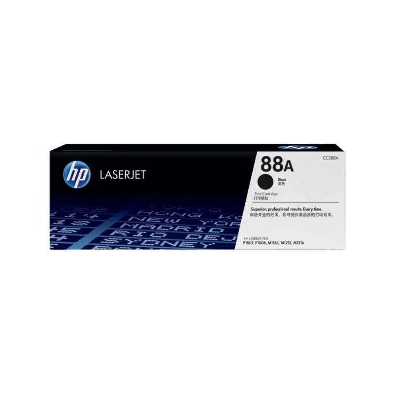 HP 88A Black LaserJet Toner Cartridge, CC388A