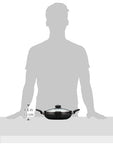 Solimo Aluminium 4 Piece Non-Stick Cookware Set with Detachable Handle | Granite Finish | Induction Base | Pfoa Free | HTR Exterior Coating | Black