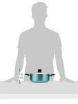 Solimo 3-Piece Non-Stick Cookware Set With Ceramic Coating (Sauce Pan, Dutch Oven And Fry Pan) - Black