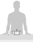 Solimo Set of 3 Stainless Steel Casseroles | Glass Lid | Flat Bottom | Dishwasher-Safe | 16 cm, 18 cm, 20 cm, 2.3 Liter, 3 Liter, 1.7 Liter