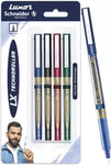 LUXOR Schneider LX7 Technoroller| 0.7 mm tip| German Technology| 100% Liquid Ink Roller Ball Pen  (Pack of 4, Ink Color - Blue+Black+Green+Red)