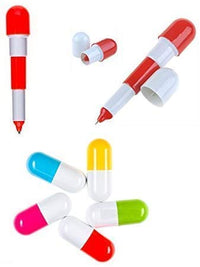 KARIC Capsule Shapes Ball Pens Pack of 12 Pcs Birthday Party Return Gifts for Kids - Pink