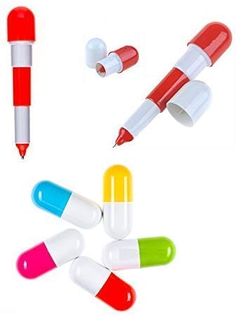 KARIC Capsule Shapes Ball Pens Pack of 12 Pcs Birthday Party Return Gifts for Kids - Pink