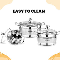 GREENCHEF Stainless Steel Cook and Serve Set (Silver)