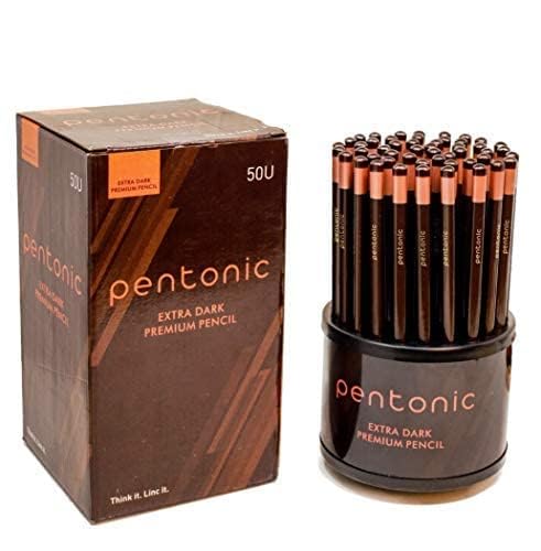 Pentonic Extra Dark Graphite Pencil Tumbler Pack | HB2 Lead | Set of 50 Pcs