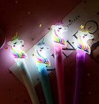 NOIee Combo of Unicorn Stationery Pens and Pencils Combo of 8+1 Unicorn Pen with Unicorn Transparent Big Pouch Stationery Combo for Kids Best Gift